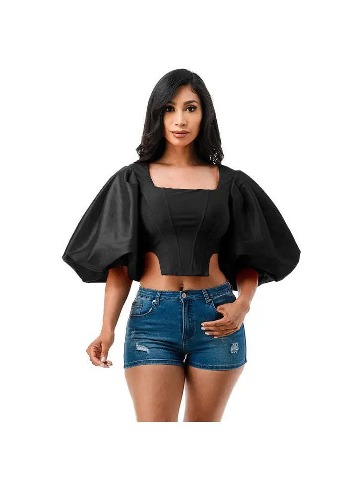 Dana Puff Sleeve Crop Top