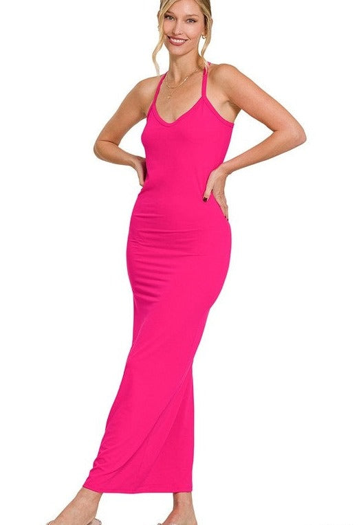 Racerback V-Neck Maxi Dress