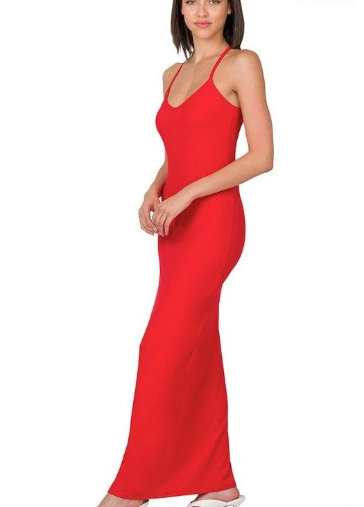 Racerback V-Neck Maxi Dress