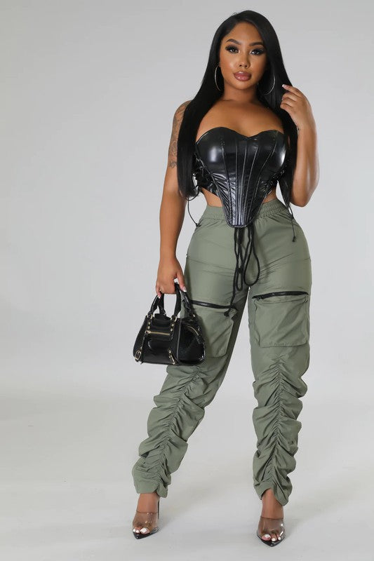 Ruched Cargo Pants