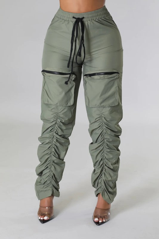 Ruched Cargo Pants