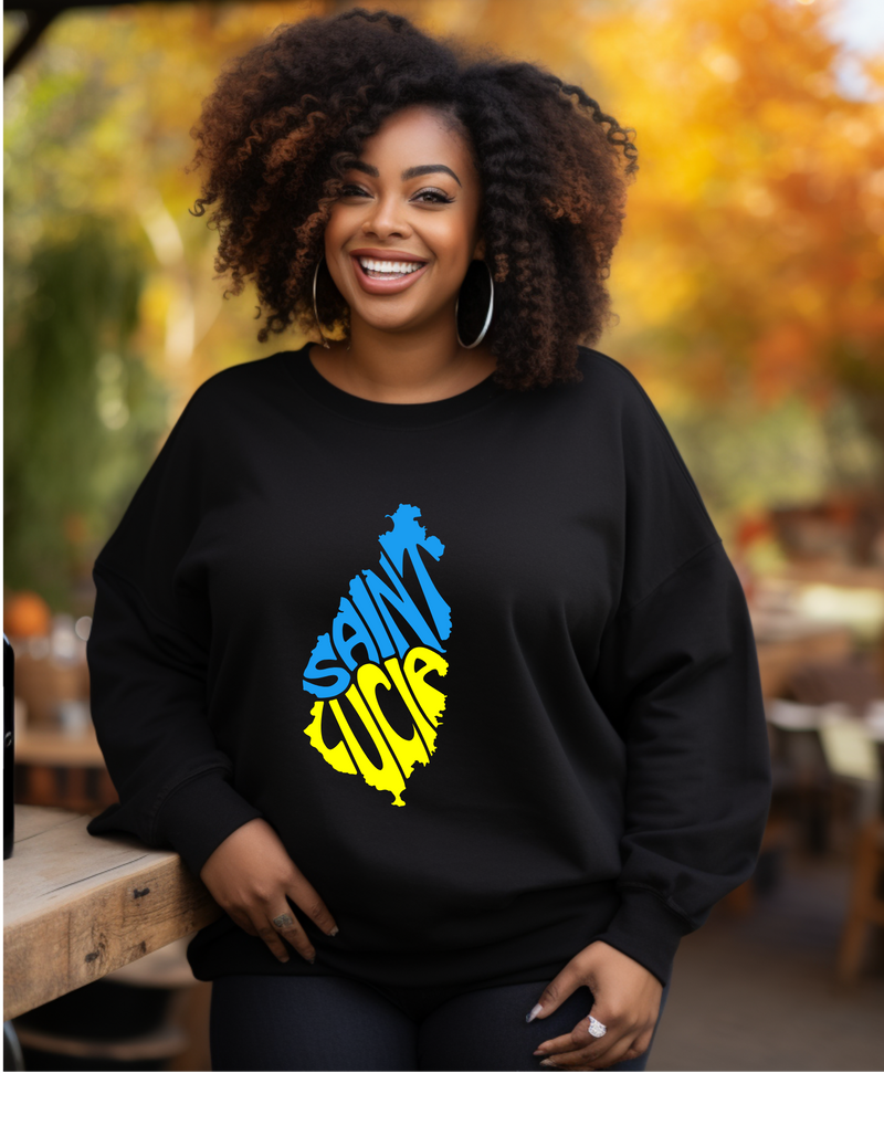 Map of Saint Lucia Sweatshirt