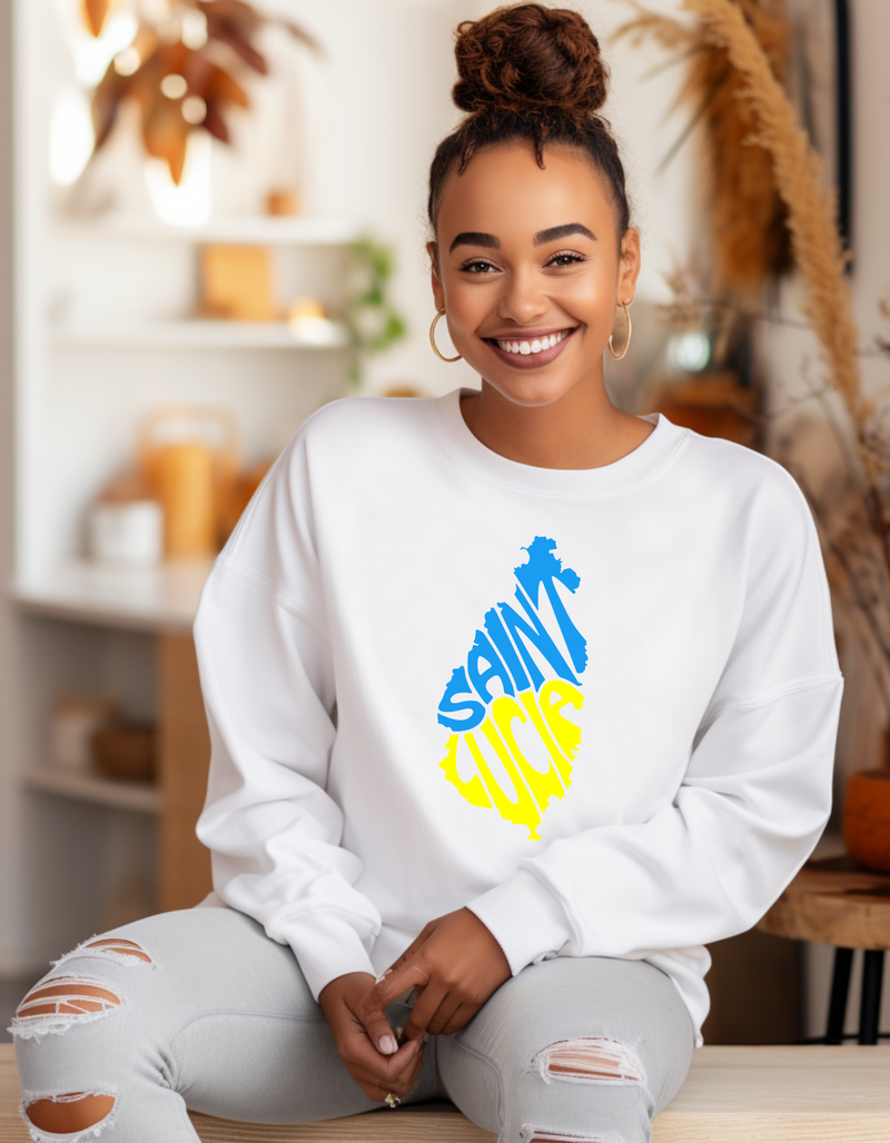 Map of Saint Lucia Sweatshirt