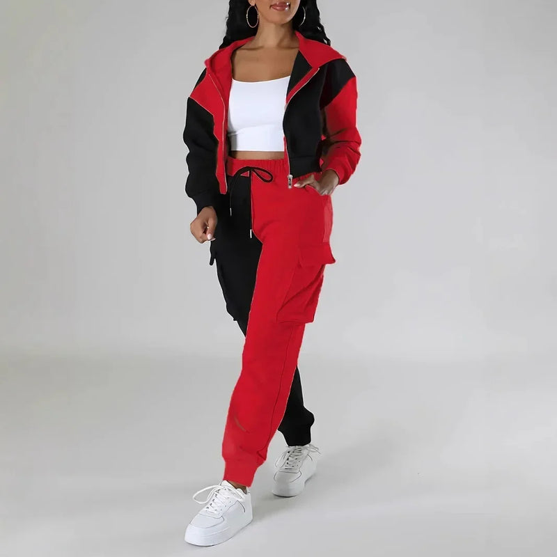 Two-Piece Color Block Jogger Set