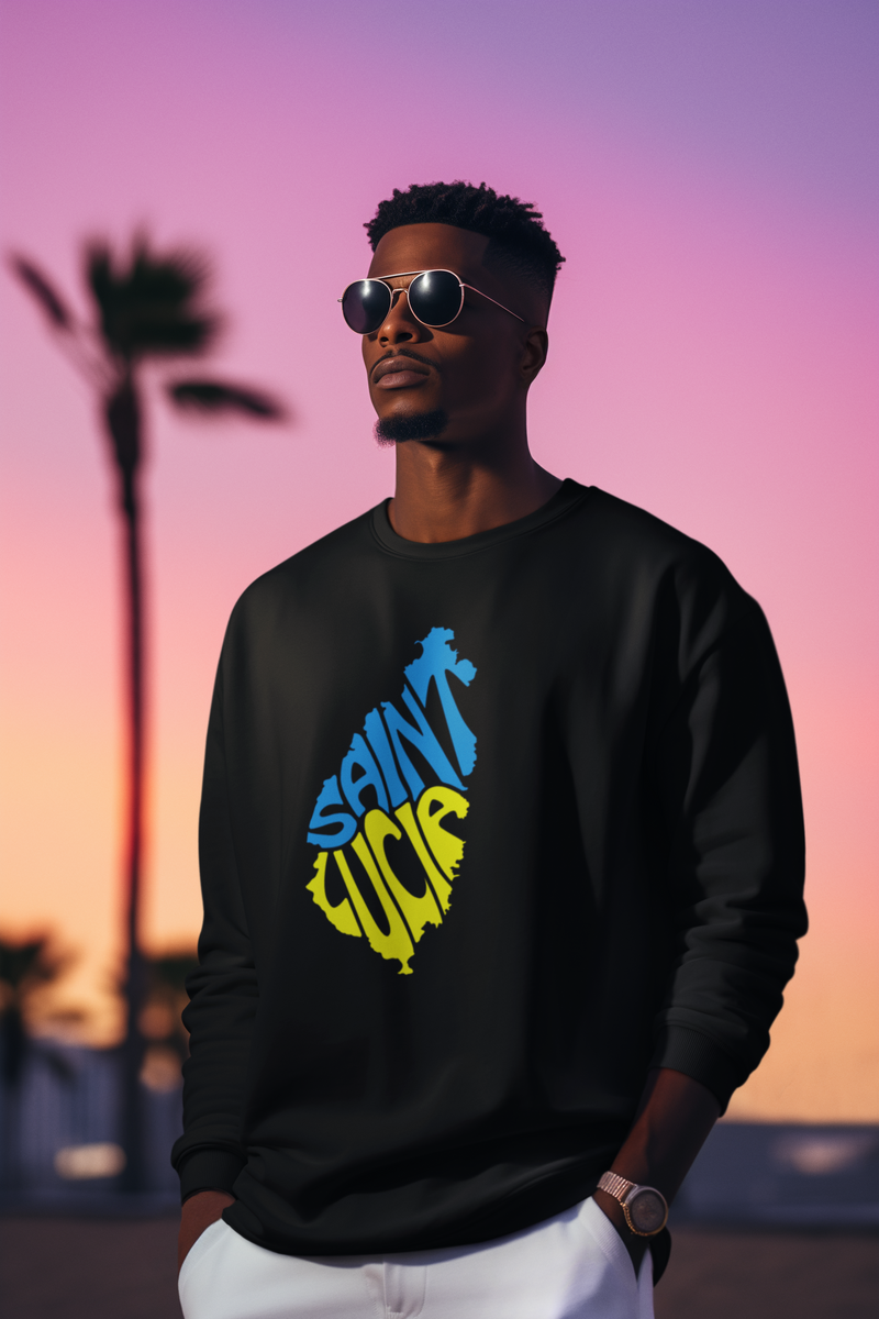 Map of Saint Lucia Sweatshirt