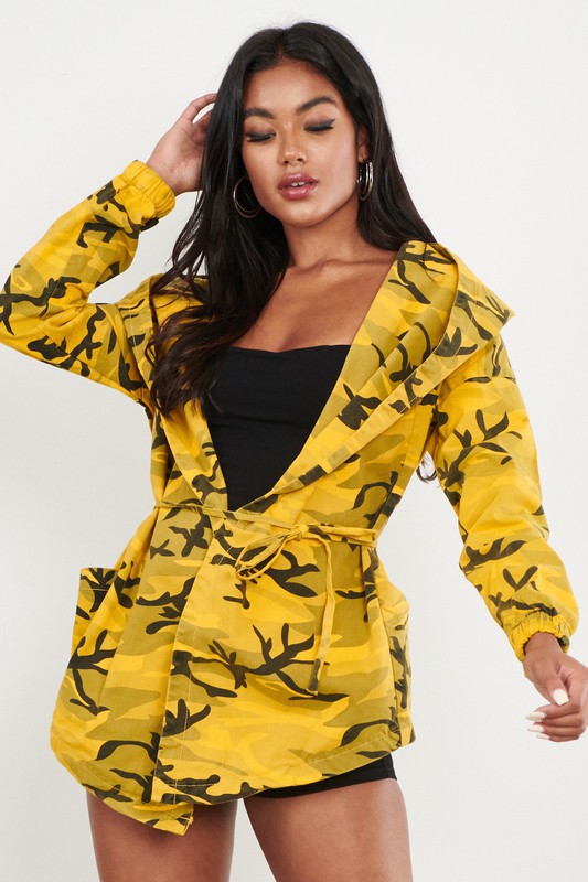 Camo Hooded Denim Jacket