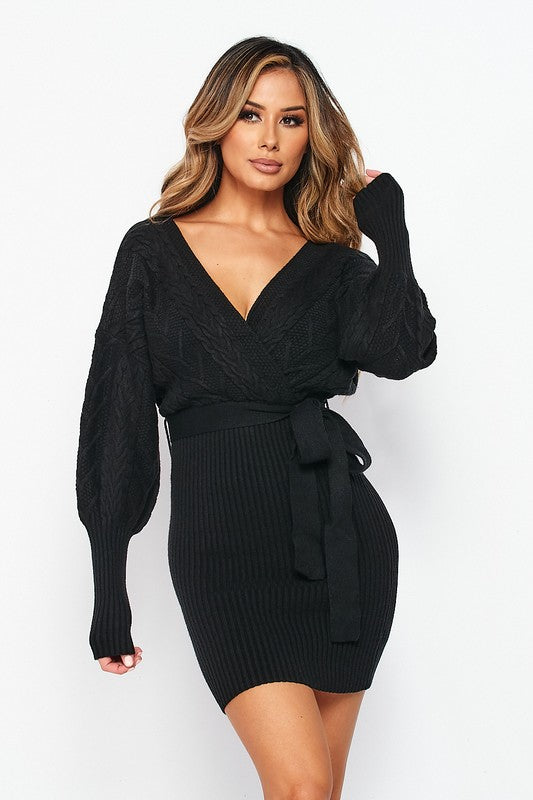 Diva Cable Knit Sweater Dress