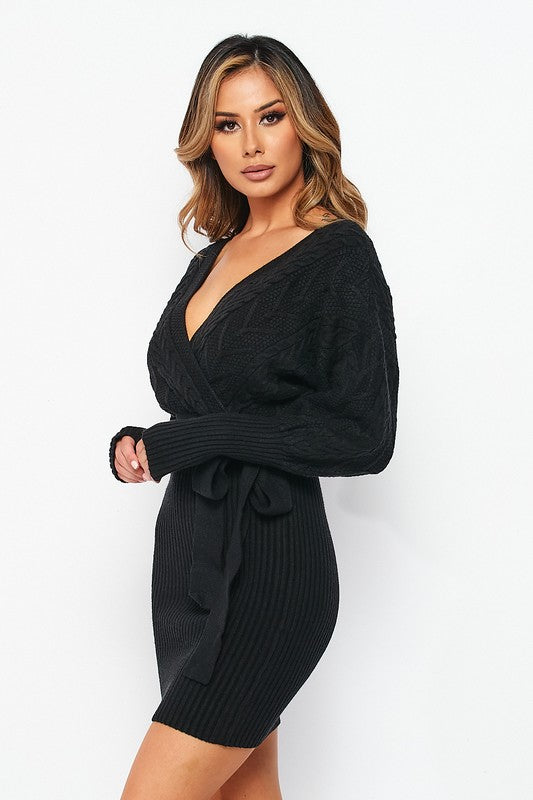 Diva Cable Knit Sweater Dress