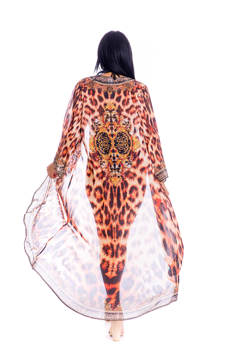 Majestic Leopard Kimono Duster
